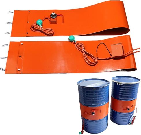 Adjustable Oil Drum Heater Belt, Silicone Rubber Heating Pad for 20L Metal Barrels, 800W Pail Warmer with Thermostat Control, Efficient Drum Heat Band in Kuwait