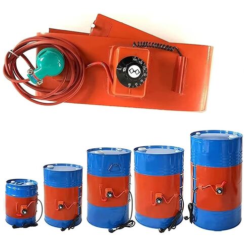 Silicone Drum Heater Band for 20-200L Metal Oil Drums, Adjustable 30-150℃, Insulated Heating Belt with Elastic Spring, 100L, 1200 * 300mm, 1800W Pail Heater in Kuwait