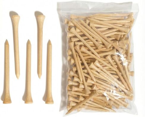 150 Pcs Bamboo Golf Tees 3 1/4 Inch, 83mm (3.25") Bamboo Tees, Friendly Biodegradable, Long and Tall Golf tees, More Durable and Stable, Ideal for Beginner in Kuwait