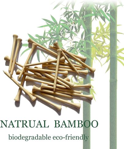 150 Pcs Bamboo Golf Tees 3 1/4 Inch, 83mm (3.25") Bamboo Tees, Friendly Biodegradable, Long and Tall Golf tees, More Durable and Stable, Ideal for Beginner in Kuwait