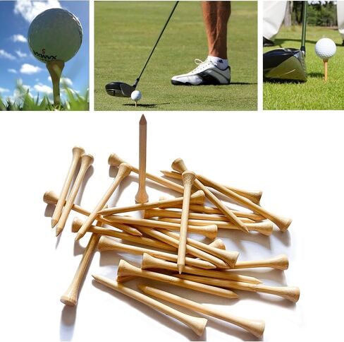 150 Pcs Bamboo Golf Tees 3 1/4 Inch, 83mm (3.25") Bamboo Tees, Friendly Biodegradable, Long and Tall Golf tees, More Durable and Stable, Ideal for Beginner in Kuwait