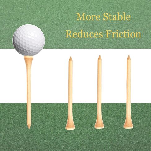 150 Pcs Bamboo Golf Tees 3 1/4 Inch, 83mm (3.25") Bamboo Tees, Friendly Biodegradable, Long and Tall Golf tees, More Durable and Stable, Ideal for Beginner in Kuwait