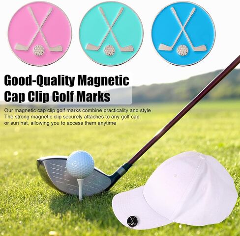 4pcs Golf Ball Marker with Hat Clip, Iron Magnetic Golf Cap Clips & Ball Marker Magnet Accessories for Belt Bag Gloves Men Women Golfer Gift (4 Colors) in Kuwait