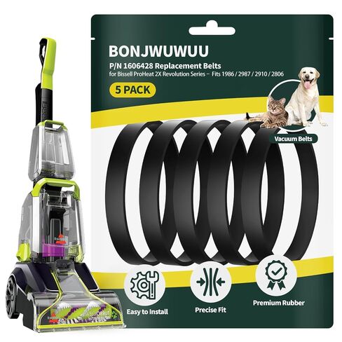 5-Pack Vacuum Belts for Bissell 2910 2987 1986 1548 2007 2007P 1551 1550 2806 28062 29878–PowerForce TurboClean PowerBrush Pet Carpet Cleaner Flat Pump Belt Compatible with Parts 1606428 in Kuwait