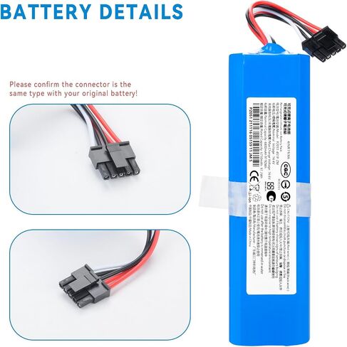 استبدال بطارية فراغ 6800 مللي أمبير في الساعة لـ Dreame Bot X30 Ultra، D10s Plus، L30 Ultra، RCXE0307، RLX56CE، RLX63CE، RLX63CE-2، X40 Pro Ultra، X40 Ultra Robot Vacuum Cleaner مع أدوات in Kuwait