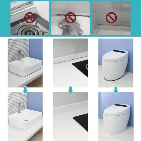 Waterproof Sealing Strip - Self-Adhesive White PVC, Perfect for Showers, Sinks, Kitchens & Bathtubs - Home (White) in Kuwait