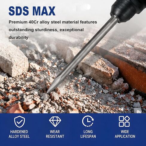 إزميل مسطح مقاس 16 بوصة SDS Max، وقطعة عريضة مقاس 1 بوصة مصنوعة من سبائك الصلب 40Cr، ومرفق مثقاب مطرقي SDS-Max لهدم الخرسانة وإزالة البلاط in Kuwait