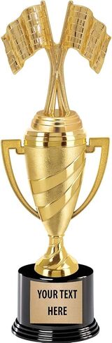 كأس سباق جوائز التاج، كأس ذهبي بطول 13 بوصة، أعلام متقاطعة مع نقش مخصص in Kuwait