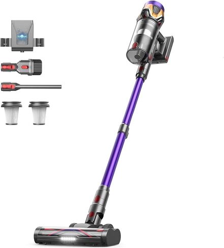 Cordless Vacuum Cleaner 55KPa/650W/70Mins, 1.8L Self Standing Stick Vacuum with Hurricane Mode, Vacuum Cleaners for Hard Floors Carpet Pet Hair with LED Display in Kuwait