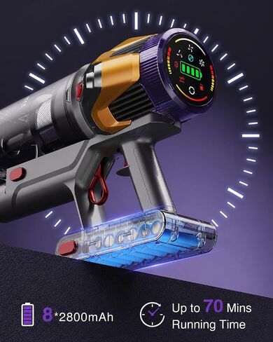Cordless Vacuum Cleaner 55KPa/650W/70Mins, 1.8L Self Standing Stick Vacuum with Hurricane Mode, Vacuum Cleaners for Hard Floors Carpet Pet Hair with LED Display in Kuwait