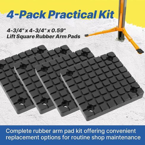 4-Pack Lift Square Rubber Arm Pads – 4-3/4" x 4-3/4"x 0.59" – 2 Post Lift Pads for Automobile Lifts, Jacks & Racks, Rubber Auto Lift Arm Spacer Pad Compatible with Globe, BendPak & Danmar in Kuwait
