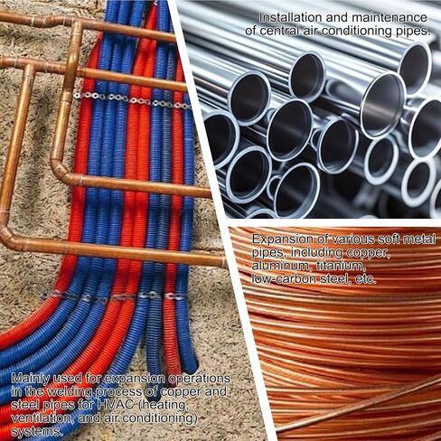 مجموعة أدوات توسيع الأنبوب الهيدروليكي HVAC مع 7 رؤوس متوسعة | أدوات توسيع الأنابيب 3/8 بوصة إلى 1-1/8 بوصة، أداة حرق HVAC لأنابيب النحاس/الألومنيوم/الصلب الناعمة in Kuwait