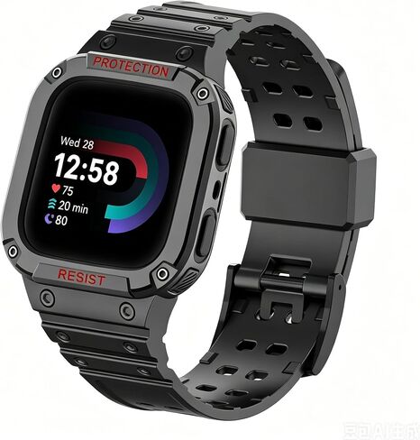 أحزمة مع حافظة متوافقة مع ساعات Fitbit Versa 4 / Versa 3 / Fitbit Sense/Sense 2 الذكية، حافظة بديلة ناعمة حزام رياضي لـ Fitbit Versa 4، أساور معصم قابلة للتعديل للنساء والرجال in Kuwait