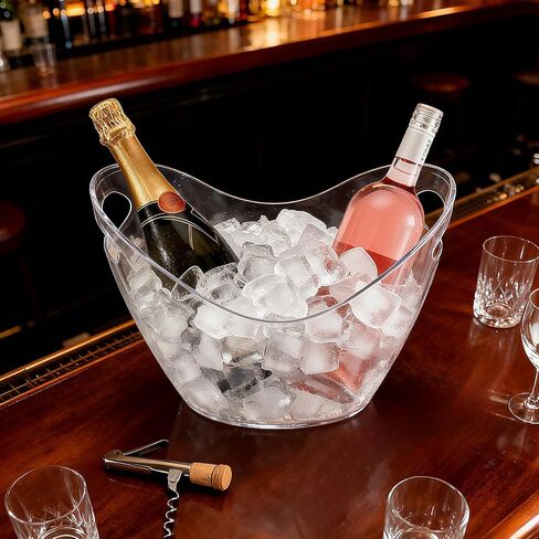 3 Pcs Ice Bucket, 4 Liter Champagne Wine Bucket with Scoops, Beer Buckets Beverage Bin Clear Acrylic Storage Tub for Wine Champagne or Beer Bottles Bar Supplies in Kuwait
