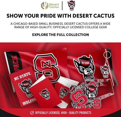 صبار الصحراء NC State جامعة ولاية كارولينا الشمالية قبعة بيسبول NCSU Wolfpack قبعات مطرزة ذات حواف قبعة قابلة للتعديل حزام قماش للبالغين (نمط H1) أسود in Kuwait