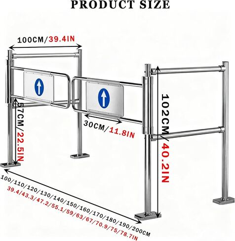 Automatic Rebound Swing GateStainless Steel SelfClosing Entrance Door for Warehouse Market Industrial Safety1Way Swing Gate (170cm x 102cm) in Kuwait