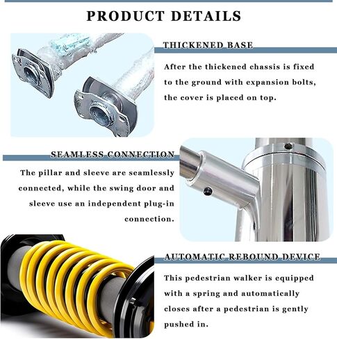 Automatic Rebound Swing GateStainless Steel SelfClosing Entrance Door for Warehouse Market Industrial Safety1Way Swing Gate (170cm x 102cm) in Kuwait
