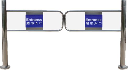 Heavy-Duty Swing Gate for Supermarkets & Warehouses - Metal Pedestrian Door, 80x97 cm, Secure Entrance for Libraries & Retail Spaces, Durable Silver Finish in Kuwait