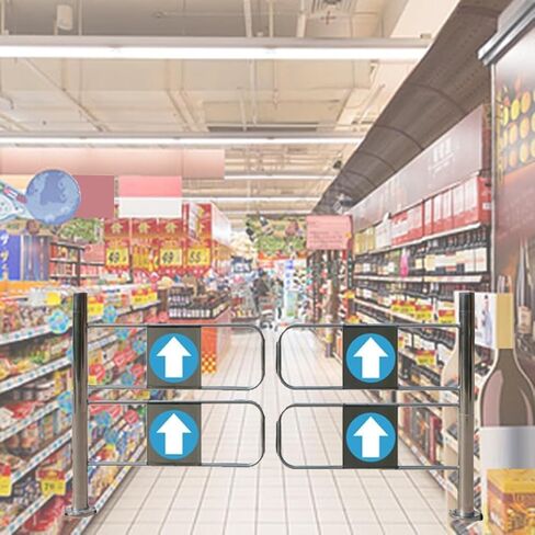 Automatic Closing Metal Swing Gate - Durable 1-Way Safety Gate for Supermarket, Warehouse Aisles & Factory Doors - Secure Access Control (200x100cm) in Kuwait