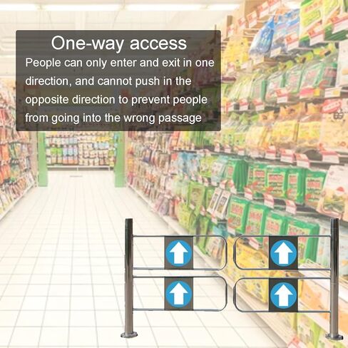 Automatic Closing Metal Swing Gate - Durable 1-Way Safety Gate for Supermarket, Warehouse Aisles & Factory Doors - Secure Access Control (200x100cm) in Kuwait
