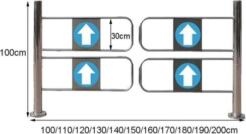 Automatic Closing Metal Swing Gate - Durable 1-Way Safety Gate for Supermarket, Warehouse Aisles & Factory Doors - Secure Access Control (200x100cm) in Kuwait
