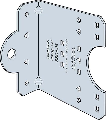 Simpson Strong-Tie SSC4.25-R50 Steel Stud Connector Clip - 4-1/4 in. Length, 68 mil Thickness, Heavy Duty 14-Gauge Steel Build, Zinc Galvanized Finish (50-Qty) in Kuwait