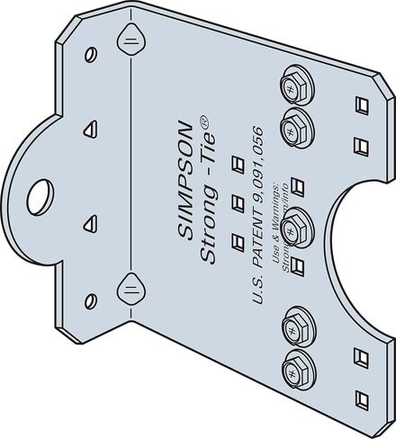Simpson Strong-Tie SSC4.25-R50 Steel Stud Connector Clip - 4-1/4 in. Length, 68 mil Thickness, Heavy Duty 14-Gauge Steel Build, Zinc Galvanized Finish (50-Qty) in Kuwait