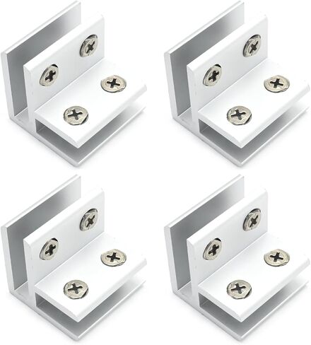 4 PCS Adjustable Glass Clamp, Aluminium Alloy Bracket Suitable for 8-10MM Thick Glass Display Stand Furniture Guardrail and Other Scenarios (8-10 mm) in Kuwait