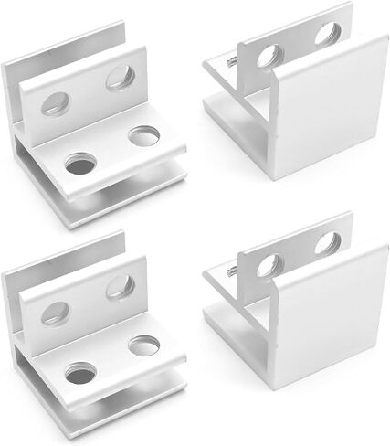 4 PCS Adjustable Glass Clamp, Aluminium Alloy Bracket Suitable for 8-10MM Thick Glass Display Stand Furniture Guardrail and Other Scenarios (8-10 mm) in Kuwait