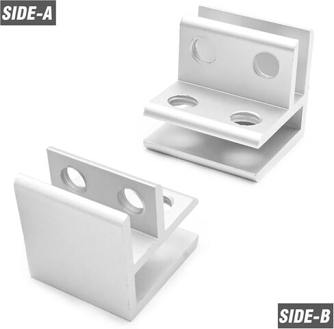 4 PCS Adjustable Glass Clamp, Aluminium Alloy Bracket Suitable for 8-10MM Thick Glass Display Stand Furniture Guardrail and Other Scenarios (8-10 mm) in Kuwait