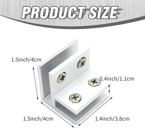 4 PCS Adjustable Glass Clamp, Aluminium Alloy Bracket Suitable for 8-10MM Thick Glass Display Stand Furniture Guardrail and Other Scenarios (8-10 mm) in Kuwait