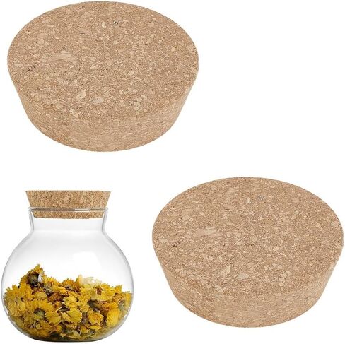 AHANDMAKER 2Pcs Tapered Cork Stoppers Plugs for Wine Beer Bottle | Wooden Wine Bottle Cork Stoppers, Large Tapered Plugs, For Wine Beer Glass Bottles Jars, 3.3x3.7x0.98 Inch in Kuwait