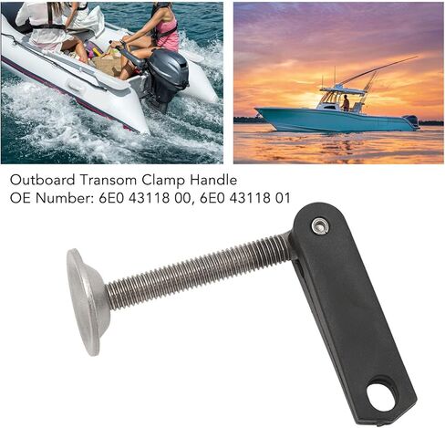 Outboard Transom Clamp Handle M10 Thread 6E0-43118-00 | Durable with stainless steel screw, secure clamping for marine mirrors, direct replacement for 2-stroke engines, f in Kuwait