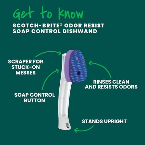 Scotch-Brite Scrub Dots Non-Scratch Dishwand Refills, 3-Count Sponge Heads (Fits All Scotch-Brite Dishwands) in Kuwait