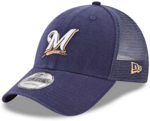 New Era MLB Milwaukee Brewers Trucker 9Forty Adjustable Baseball Hat 11591201 Navy in Kuwait