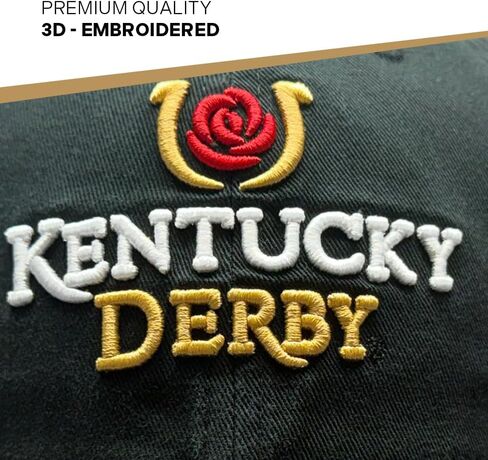 Desert Cactus Kentucky Derby Baseball Hat Churchill Downs Horse Racing Derby Day Embroidered Baseball Cap Adjustable Cloth Strap Adult (Style B1, Black) in Kuwait