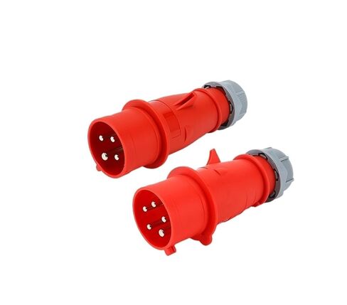 1 PCS Male and Female Butt and Socket 16A 32A IP44 Waterproof Industrial Connector Exposed and Concealed red(LX 0141 4 core 16A) in Kuwait