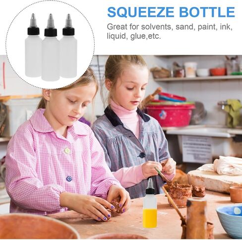 20 Pack 2 oz (60ml) Clear Squeeze Bottles, Empty Refillable Plastic Dispensing Bottles with for Ink, Paint, DIY and Liquid Storage in Kuwait