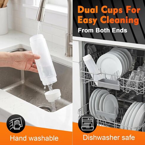 8-Pack Condiment Squeeze Bottles 16 oz – Dual-Head Inverted Leak-Proof Design, Self-Closing Valve, Easy-Fill Clear Squeeze Bottles for Sauces, Dressings, Ketchup, Mustard, Syrup, White in Kuwait