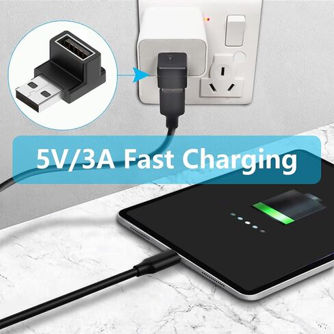 Fidioto 6 Pack 90 درجة USB 3.0 محول، الزاوية اليمنى USB A ذكر إلى أنثى USB L شكل OTG موصل موسع يدعم مزامنة البيانات (5 جيجابايت في الثانية) أو الشحن (15 واط) للكمبيوتر الشخصي والكمبيوتر المحمول والماوس وأجهزة الكمبيوتر المكتبية وما إلى ذلك in Kuwait