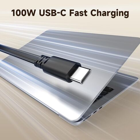 كابل USB C قابل للسحب بقوة 100 واط، سلك شحن سريع USB C إلى النوع C بطول 6 أقدام لهواتف iPhone 17/16/15، وMacBook Pro/Air، وGalaxy S25/S24/S23، وiPad Pro/Air، وPixel 10/9، وSwitch، وAirPods in Kuwait