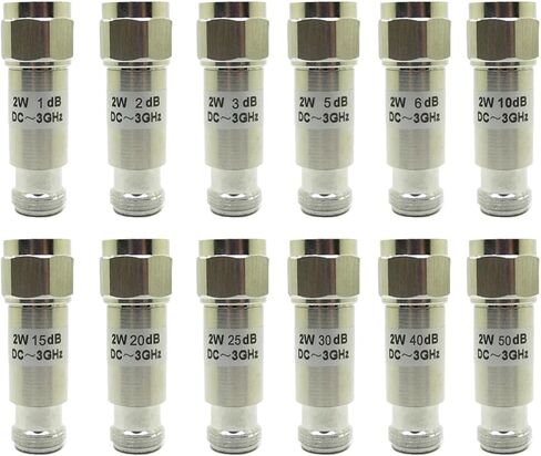 for Electronic Testing Color Silver 2W 50 Ohm Attenuator Male to Female Attenuator Signal Input for RF Applications(2dB) in Kuwait