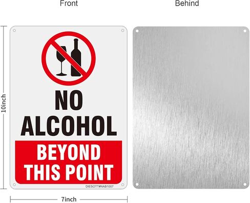 4 Pack No Alcohol Beyond This Point Signs, 10x7 inches Aluminum No Alcohol Beyond This Point Sign, Fade Resistant, UV Protected, Weather, Durable Ink, Easy To Mount in Kuwait