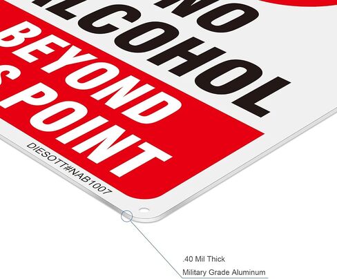 4 Pack No Alcohol Beyond This Point Signs, 10x7 inches Aluminum No Alcohol Beyond This Point Sign, Fade Resistant, UV Protected, Weather, Durable Ink, Easy To Mount in Kuwait