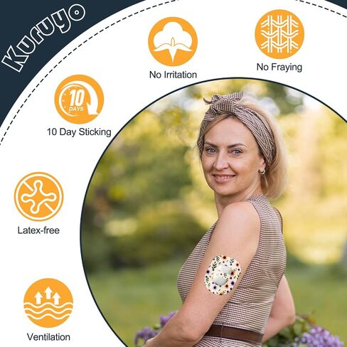 35Pack Omnipod 5 Overpatches Waterproof & Sweatproof, with Strap | Hypoallergenic Skin-Friendly Dash PodPal Pump Holder Patches, Breathable Latex-free Stretchable Pre-cut Adhesive Protection in Kuwait