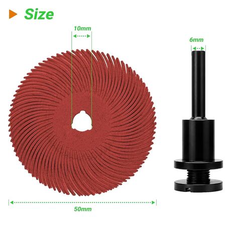 2" Radial Bristle Disc 12pcs 220 Grit - with 3mm Shank for Rotary Tools – Jewelry, Wood, Metal Polishing & Cleaning Abrasive Brushes in Kuwait
