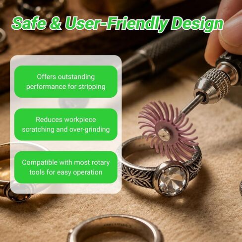 2" Radial Bristle Disc 12pcs 220 Grit - with 3mm Shank for Rotary Tools – Jewelry, Wood, Metal Polishing & Cleaning Abrasive Brushes in Kuwait