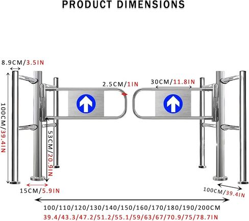 Automatic Rebound Swing Gate Wide Stainless Steel Entrance Manual Door，Automatic Two-Way Swing Gate - 180° Self-Closing Safety Gate for Supermarkets, Warehouses, Libraries - Convenient Acces in Kuwait