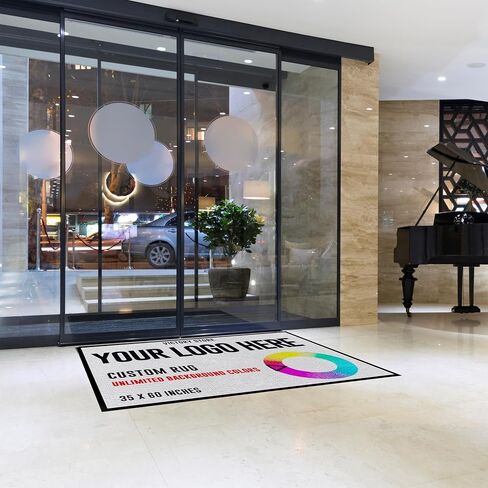 ممسحة أرجل بشعار مخصص من VictoryStore - مقاس 35 × 60 بوصة، طباعة بالألوان الكاملة، حجم تجاري كبير in Kuwait