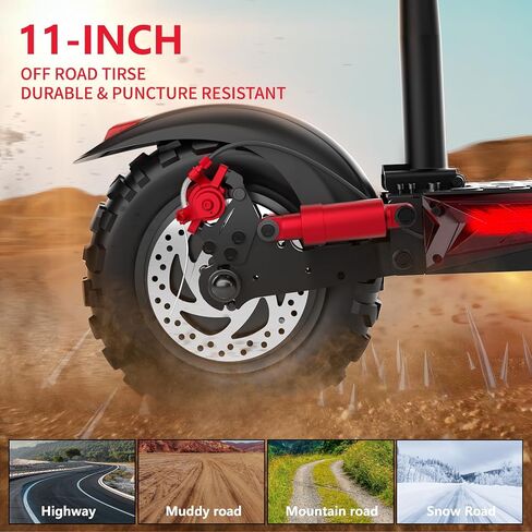Electric Scooter Adults, 37 Miles Long Range, 34 Mph Max Speed, 11" Off-Road Tires,48V 18AH Big Battery,1200W Motor, Dual Braking System,Folding Commuter E Scooter in Kuwait